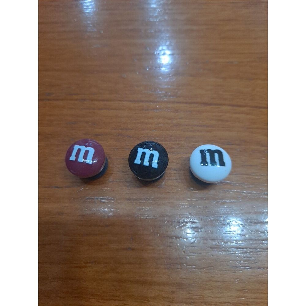Lot Of 3 M&M Candy Themed Croc Charm Jibz Cranberry Black White‎